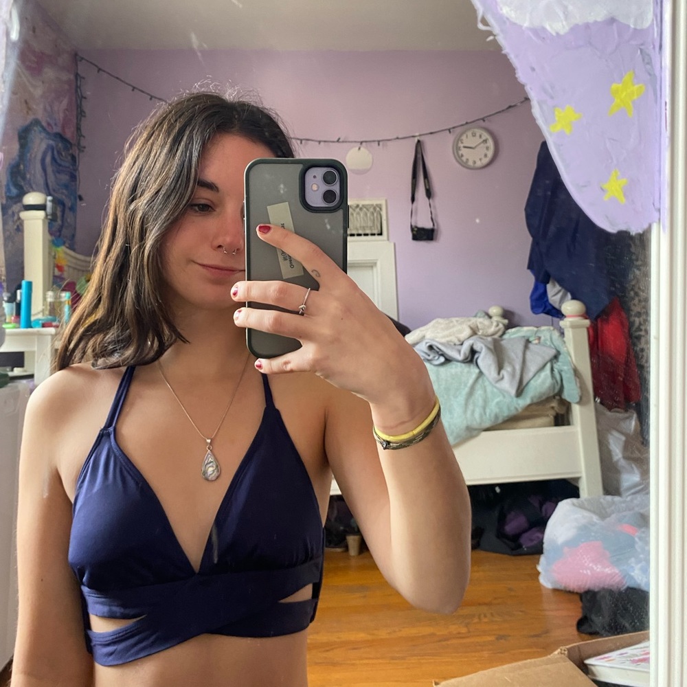 Navy Blue Bikini Top